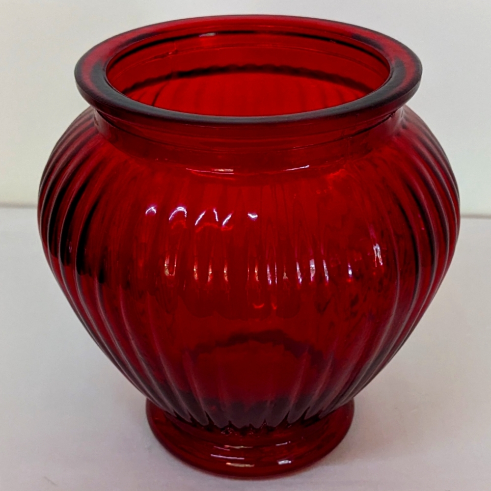 Red Valentine's / Christmas Glass Flower Vase